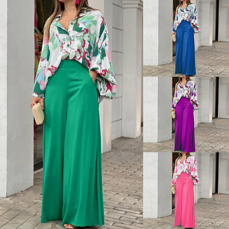 Damen Oversize Hemdbluse mit abstraktem Aquarellprint und überschnittener Schulter Shop Nory