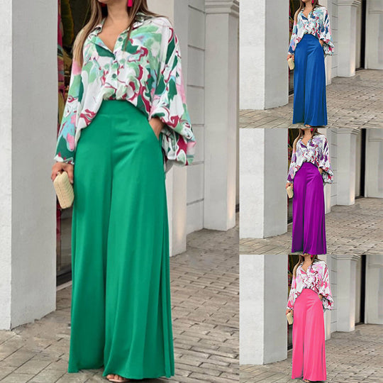 Damen Oversize Hemdbluse mit abstraktem Aquarellprint und überschnittener Schulter Shop Nory