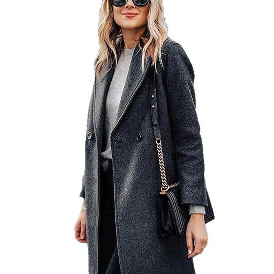Damen Eleganter Wollmantel