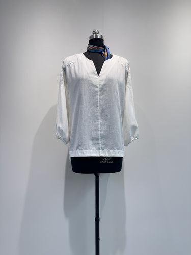 Damen bestickte V-Ausschnitt Bluse Shop Nory