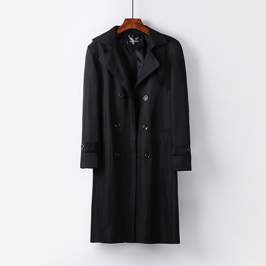 Herren Trenchcoat-Mantel mit doppelter Knopfleiste Taillengürtel und klassischem Revers Shop Nory