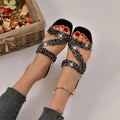 Sandalen mit Absätzen und Pailletten
