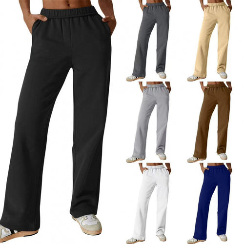 Damen nan weite hochgeschnittene Jogginghose aus weichem Sweat mit elastischem Bund und Eingrifftaschen Shop Nory