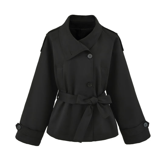 Damen Kurztrench mit Bindegürtel und weitem Arm Shop Nory