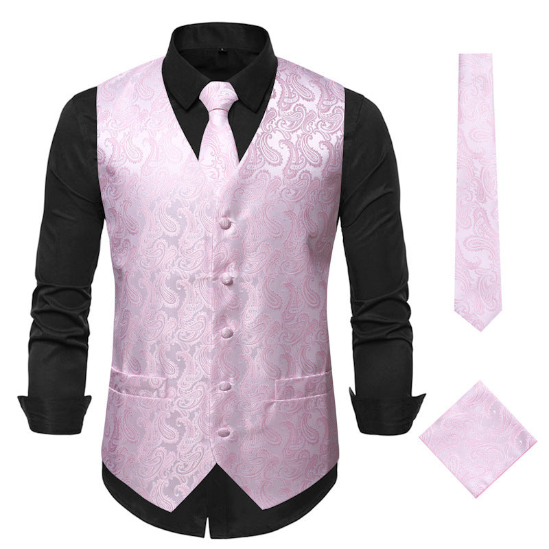 Herren elegante Anzugweste mit eleganten Paisley-Muster und passendem Zubehör ShopNory