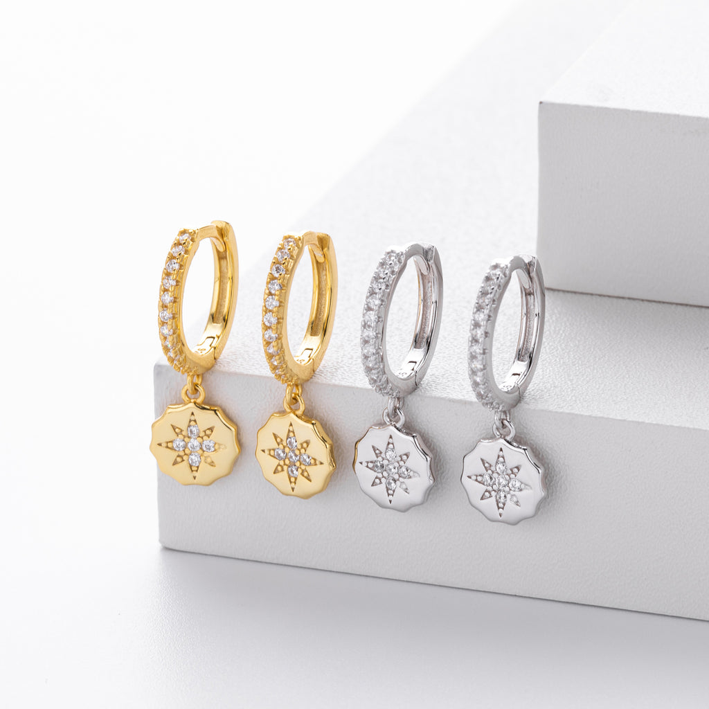 Damen Ohrhänger mit funkelndem Zirkonanhänger aus hochwertigem 925 Sterling Silber Shop Nory