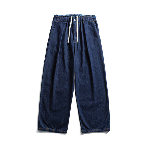 Herren Weite Denim-Hose mit elastischem Tunnelzugbund und Bundfalten Shop Nory