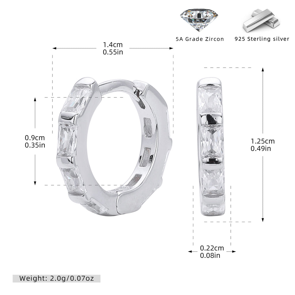Damen Creolen mit eleganten Zirkon-Akzenten aus 925 Sterling Silber Shop Nory