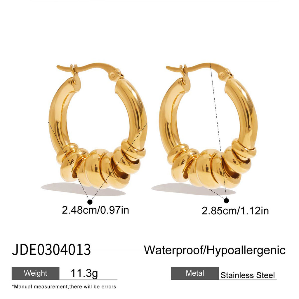 Damen Huggie Hoop Ohrringe mit geschwungenem Design aus hypoallergenem Edelstahl Shop Nory