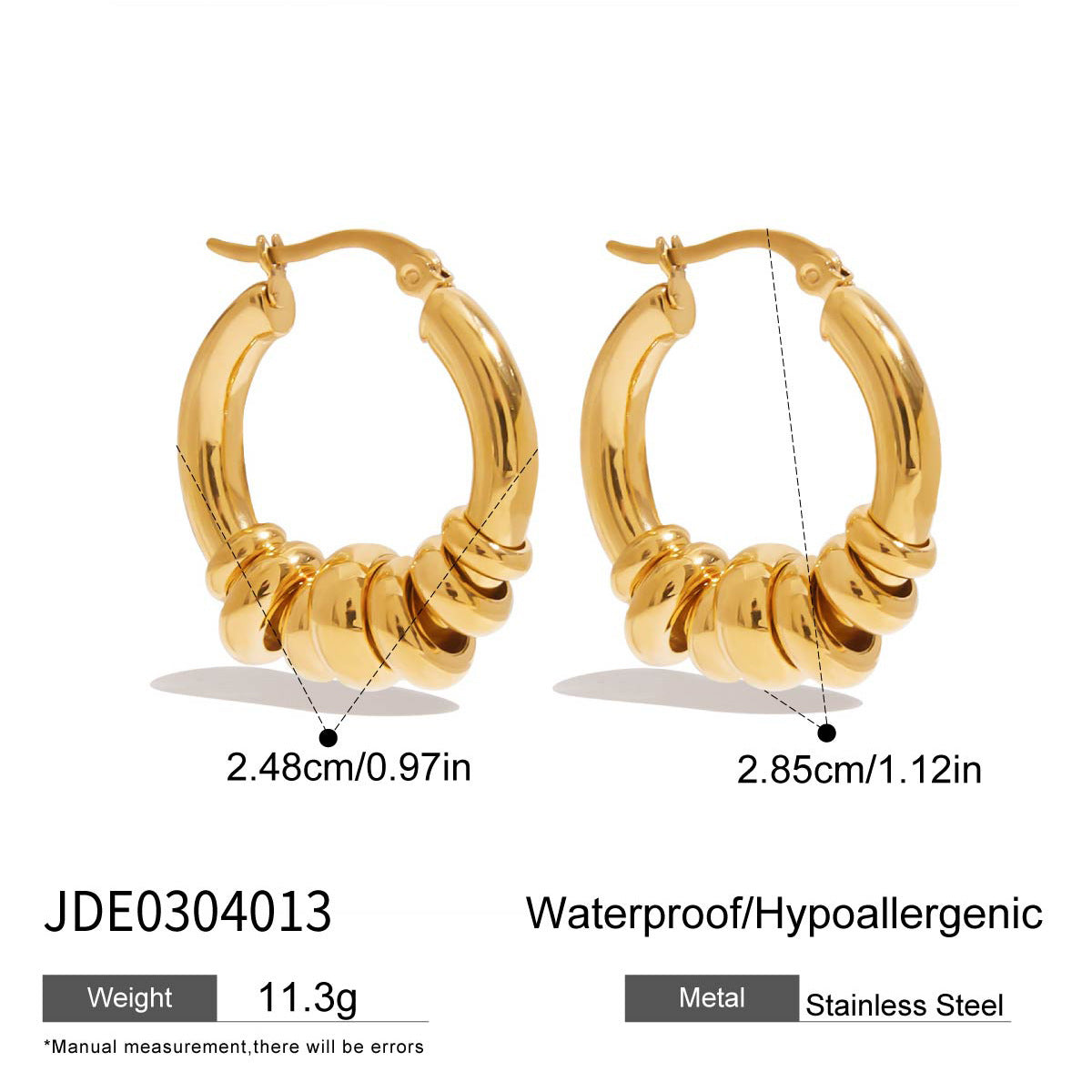 Damen Huggie Hoop Ohrringe mit geschwungenem Design aus hypoallergenem Edelstahl Shop Nory