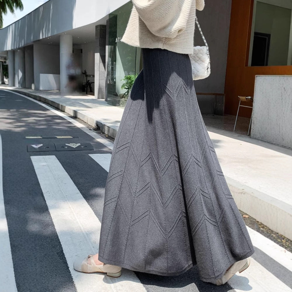 Damen Eleganter, schwingender Maxirock mit strukturiertem Design Shop Nory