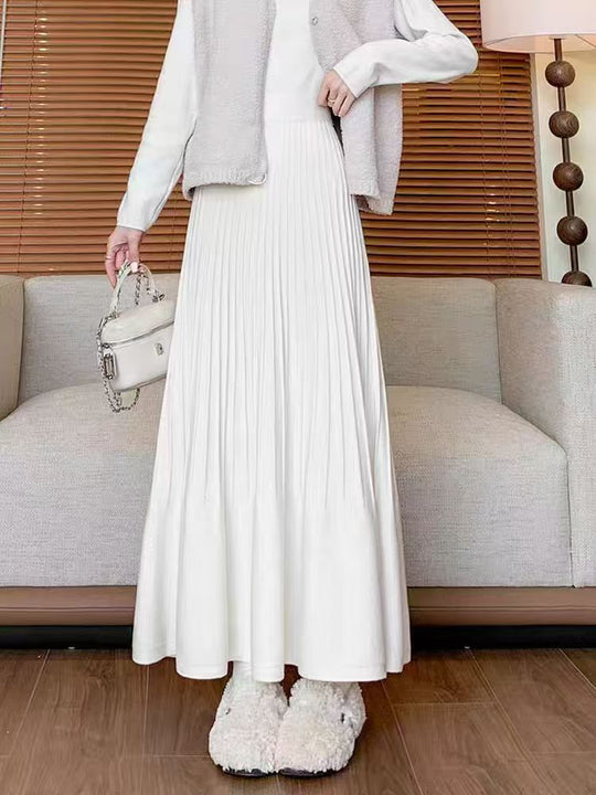 Damen eleganter Faltenrock mit hohem Bund