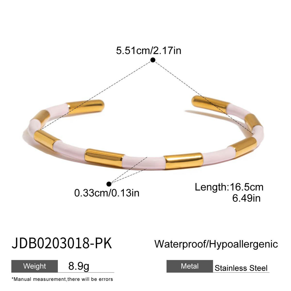 Damen Offenes Armband mit elegantem goldenen und weißen Design Shop Nory