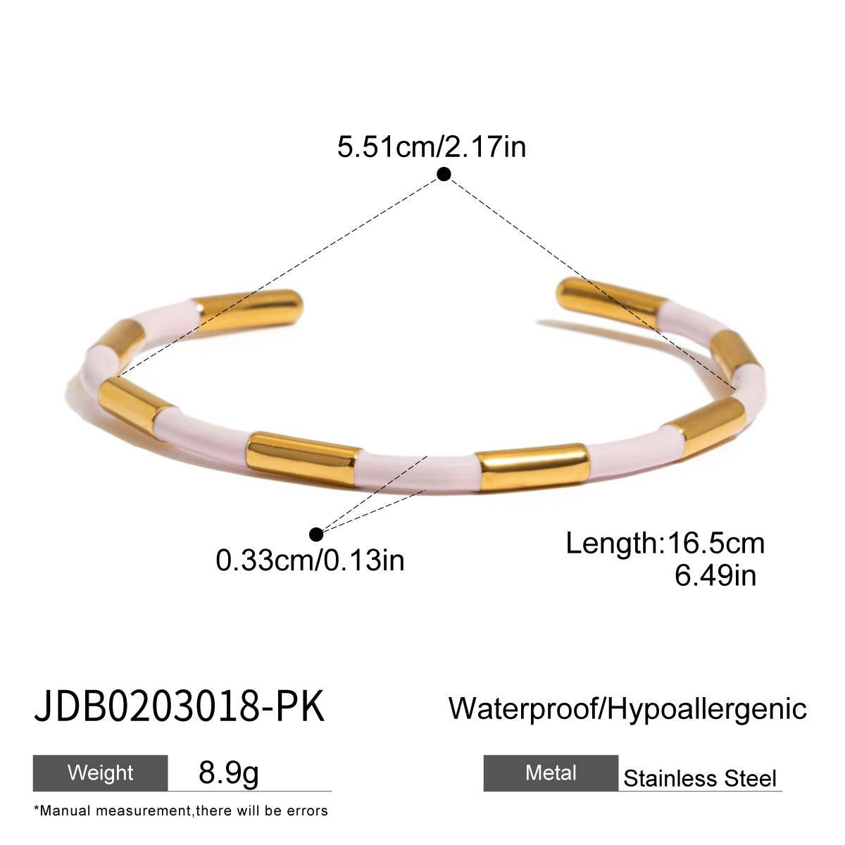 Damen Offenes Armband mit elegantem goldenen und weißen Design Shop Nory