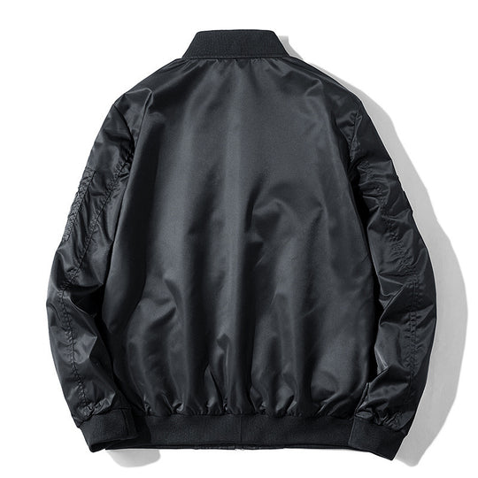 Herren Bomberjacke im Aviator-Style mit Patchapplikationen, Nylon-Shell und Ärmeltasche Shop Nory