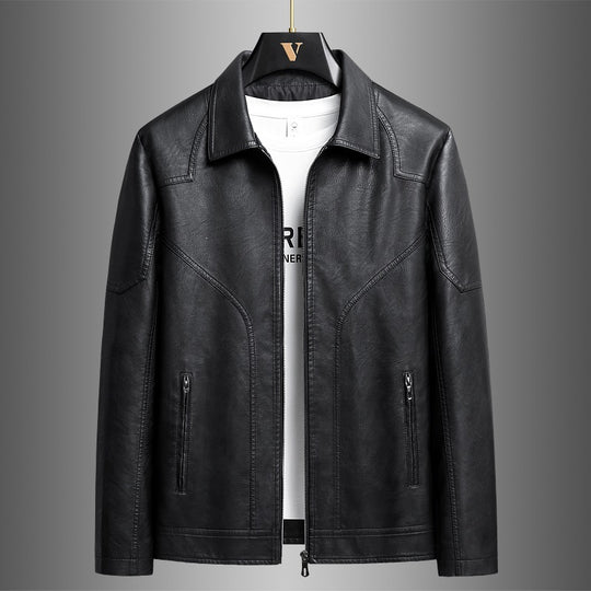 Herren Elegante Kunstlederjacke Shop Nory