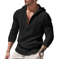 Herren lässiges Langarm-Hoodie mit Knopfleiste und modernem Schnitt