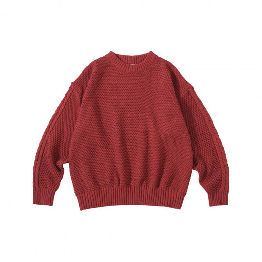 Unisex Oversize Grobstrickpullover mit Zopfärmeln und Rundhalsausschnitt Shop Nory