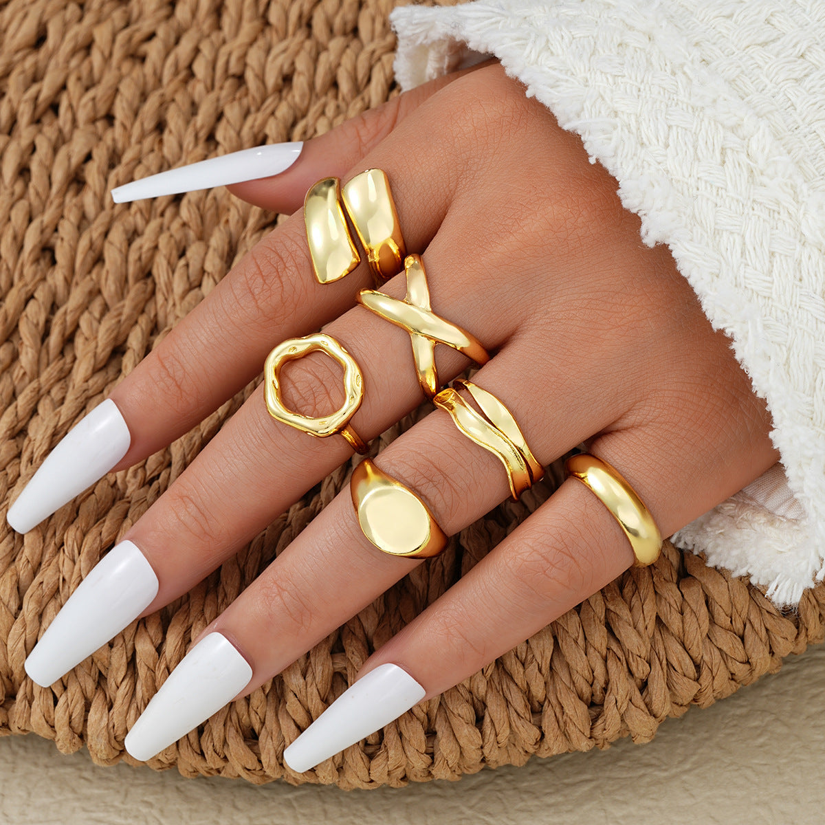 Damen Ring-Set mit künstlerischem und modernem Design Shop Nory