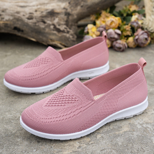 Damen Atmungsaktive Slip-On Freizeitschuhe mit komfortablem Absatz