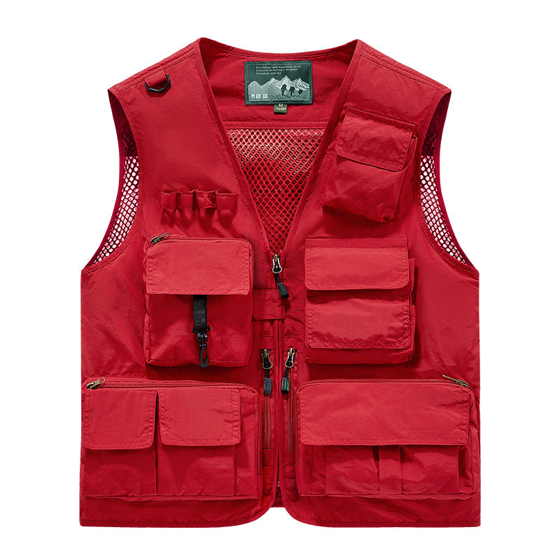 Herren Outdoor-Utility-Anglerweste mit atmungsaktivem Meshrücken und multifunktionalen Taschen Shop Nory