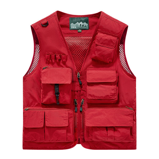Herren Outdoor-Utility-Anglerweste mit atmungsaktivem Meshrücken und multifunktionalen Taschen Shop Nory