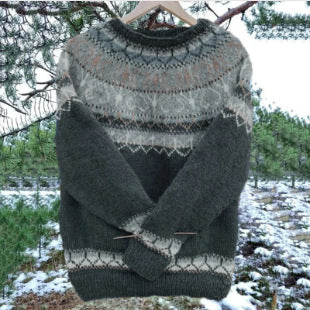Damen nan Norwegerpullover aus Wollmix mit Rundhalsausschnitt und traditionellem Fair-Isle-Yoke Shop Nory
