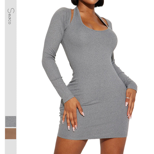Damen Figurbetontes Mini-Kleid mit Cut-Out-Details und langen Ärmeln Shop Nory
