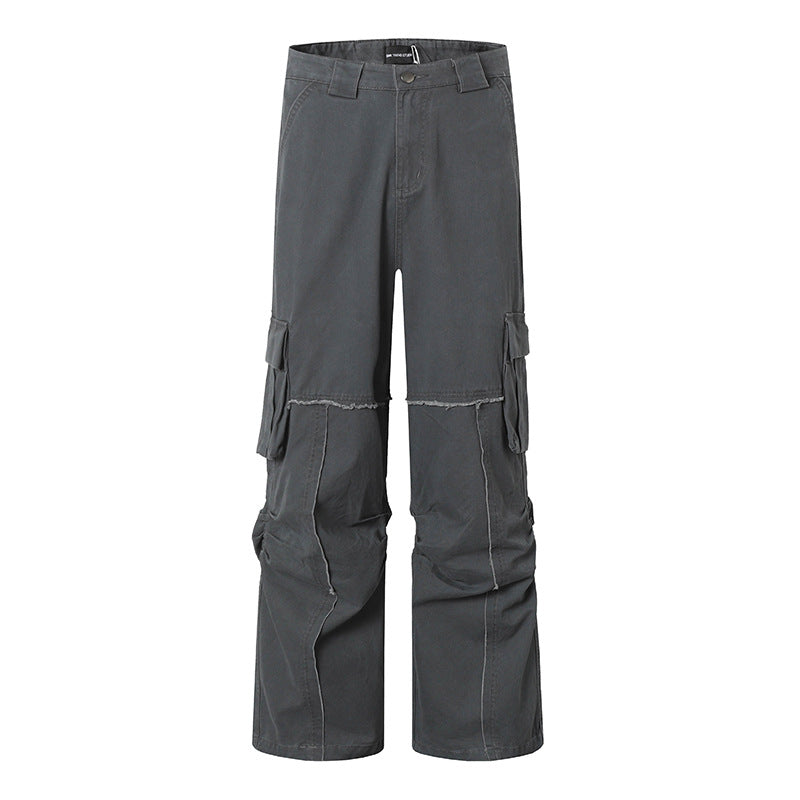 Damen Weite Cargo-Culotte-Hose mit hoher Taille, Multi‑Taschen und sichtbaren Nahtdetails Shop Nory