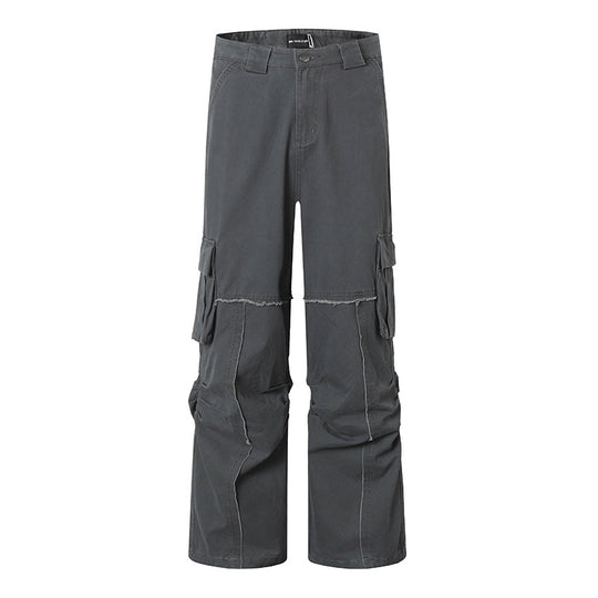 Damen Weite Cargo-Culotte-Hose mit hoher Taille, Multi‑Taschen und sichtbaren Nahtdetails Shop Nory
