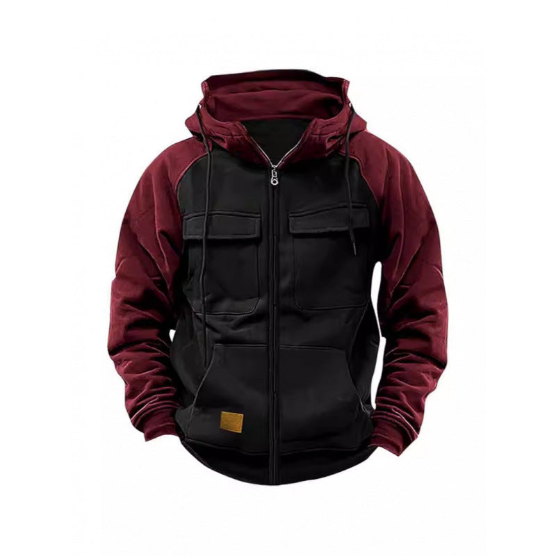 Herren Kapuzenjacke mit Cargo-Taschen und durchgehendem Reißverschluss Shop Nory