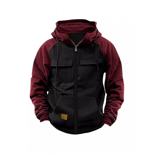Herren Kapuzenjacke mit Cargo-Taschen und durchgehendem Reißverschluss Shop Nory