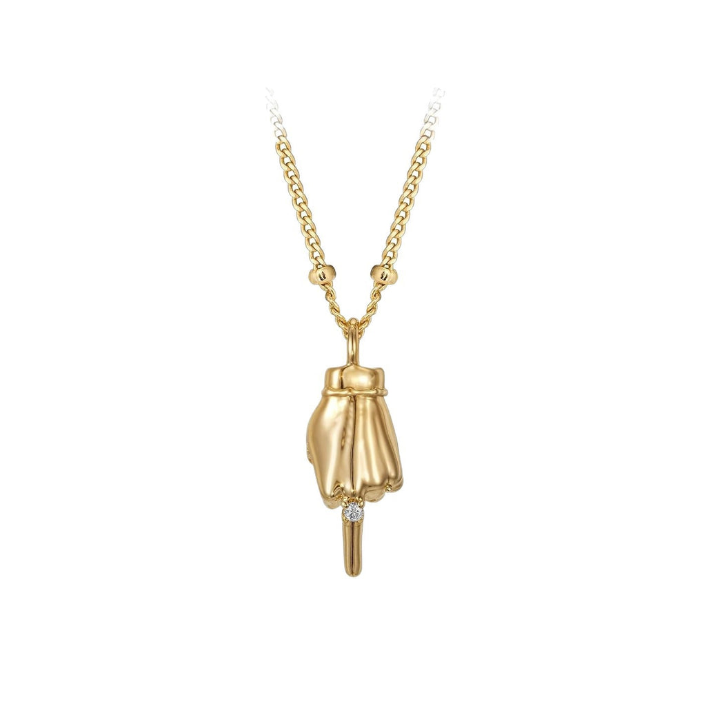 Damen Halskette mit schützendem Handanhänger und funkelndem Zirkonia Shop Nory