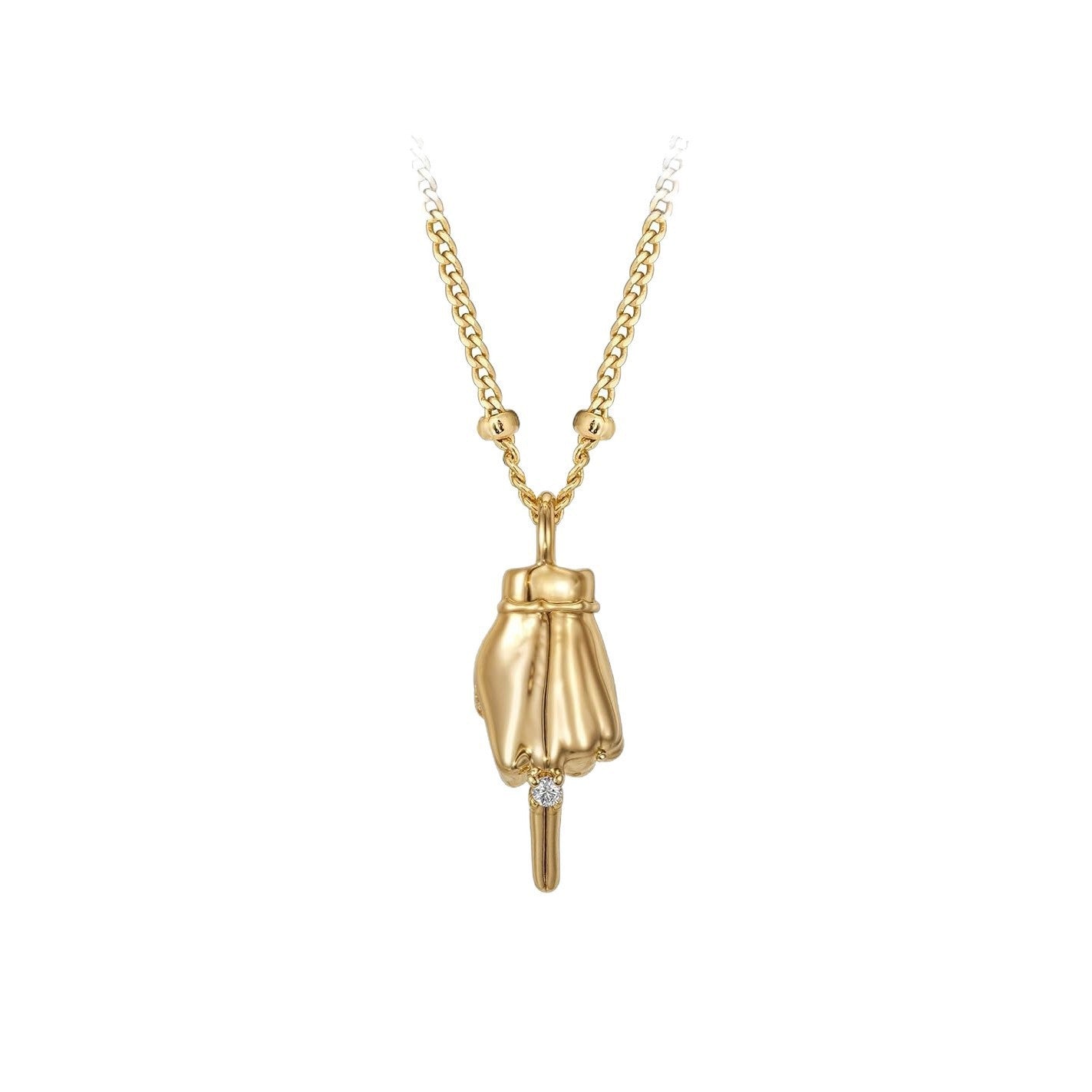 Damen Halskette mit schützendem Handanhänger und funkelndem Zirkonia Shop Nory
