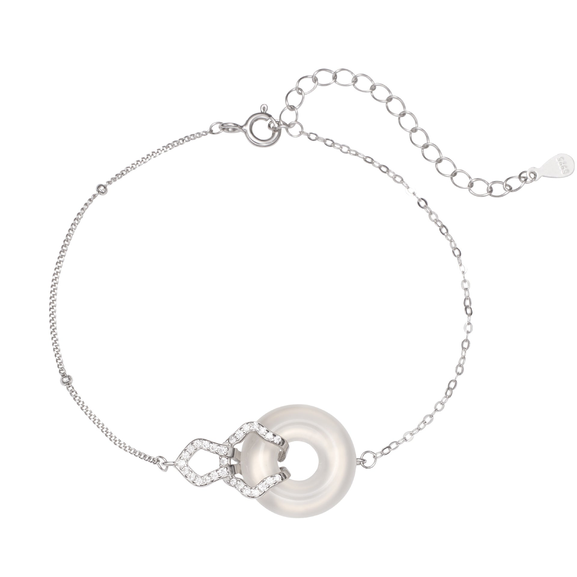 Damen Armband mit elegantem Donut-Anhänger und funkelnden Zirkonia Shop Nory
