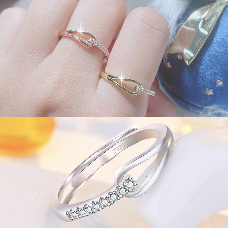Damenring mit elegantem Wellen-Design und funkelnden Zirkonia Shop Nory