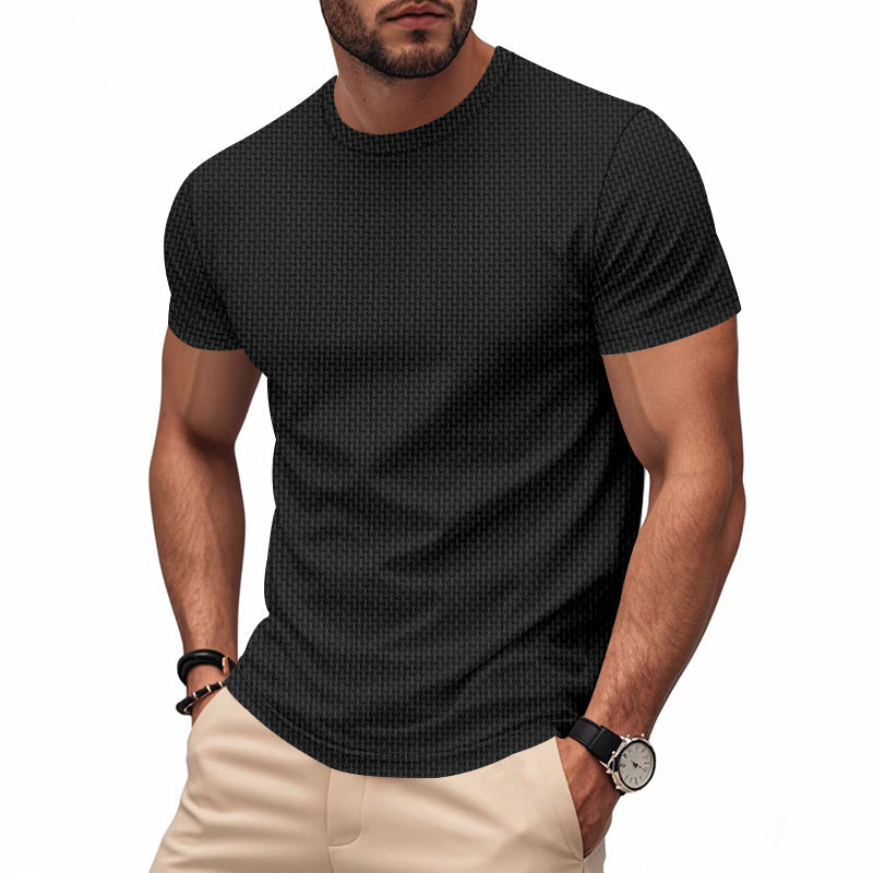 Herren Kurzarm T-Shirt mit strukturiertem Design und atmungsaktiver Baumwolle