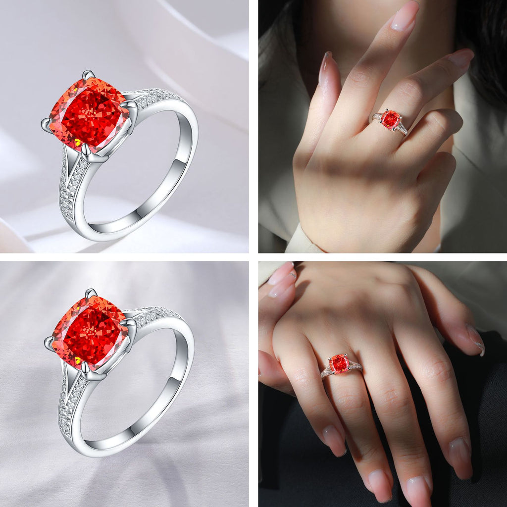 Damen Ring mit funkelndem Aquamarin und kunstvollen Zirkonia-Besatz Shop Nory