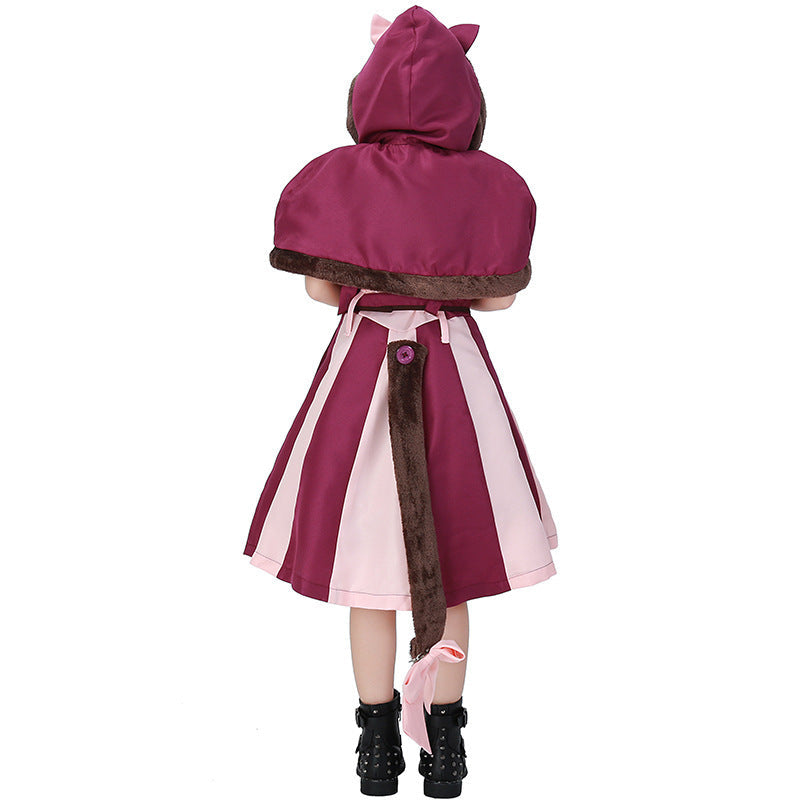 Mädchen Kostüm mit Kapuzenumhang und verspielt gestalteten Details Shop Nory