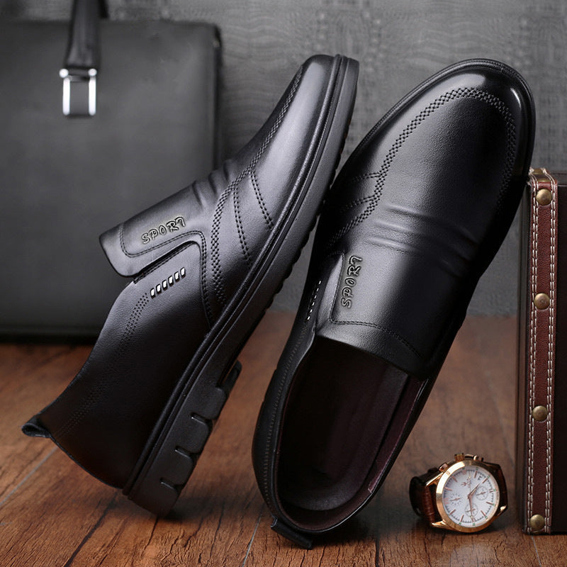 Herren Klassischer Lederimitat-Slip-On mit gepolstertem Komfortfußbett und profilierter Gummisohle Shop Nory