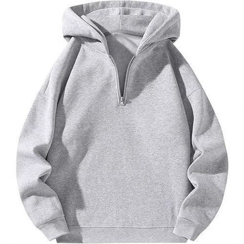 Herren sportlicher Kapuzenpullover mit halbem Reißverschluss
