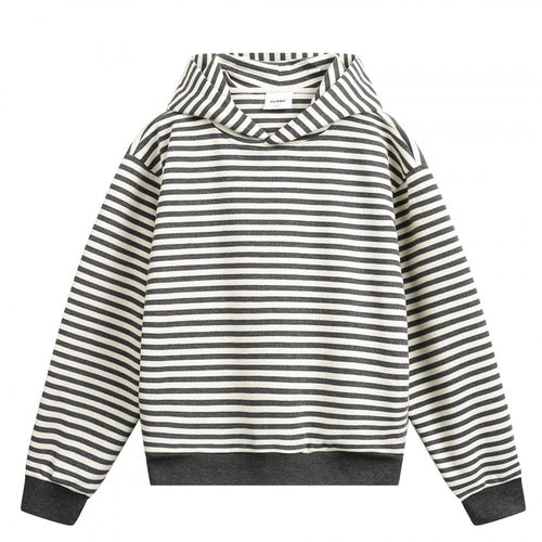 Unisex Gestreifter Oversize-Hoodie aus Baumwoll-Mix mit Rippbündchen Shop Nory