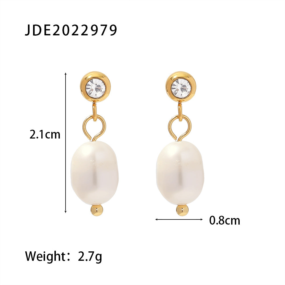 Damen Ohrhänger mit elegantem Kristall- und Perlenanhänger Shop Nory