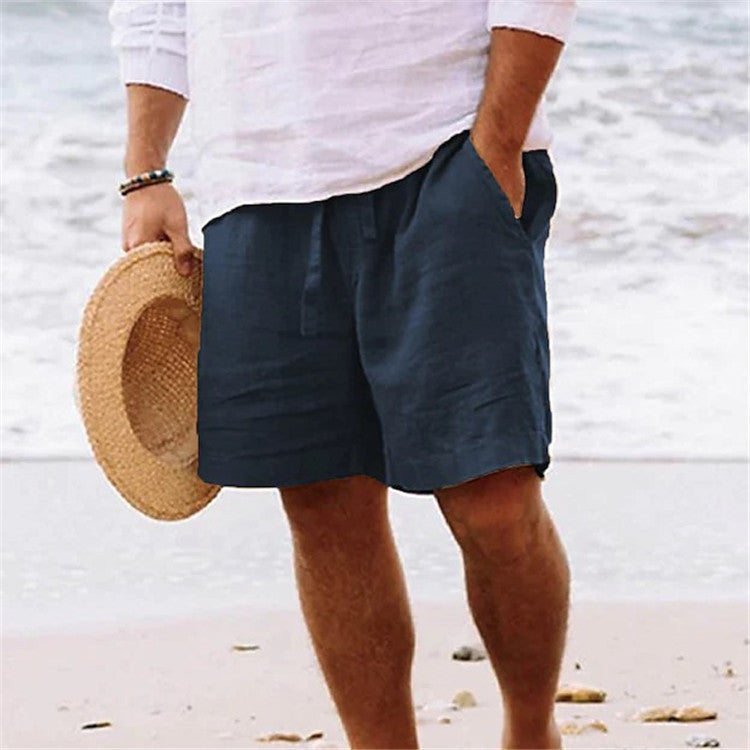 Herren luftige Leinen-Shorts mit elastischem Bund und praktischen Seitentaschen ShopNory