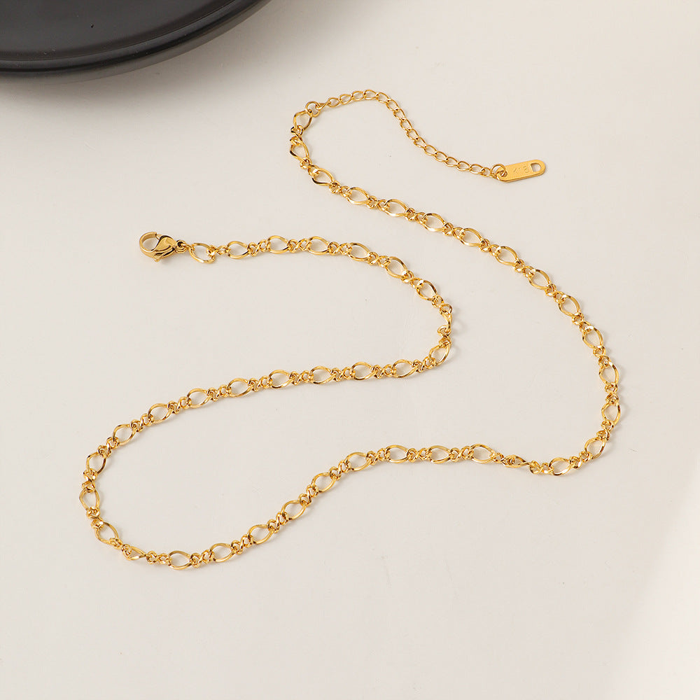 Damen exquisite Kette mit durchbrochenen Ovalringen Shop Nory