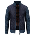 Herren Steppjacke mit hohem Kragen und eleganter Strickästhetik Shopnory