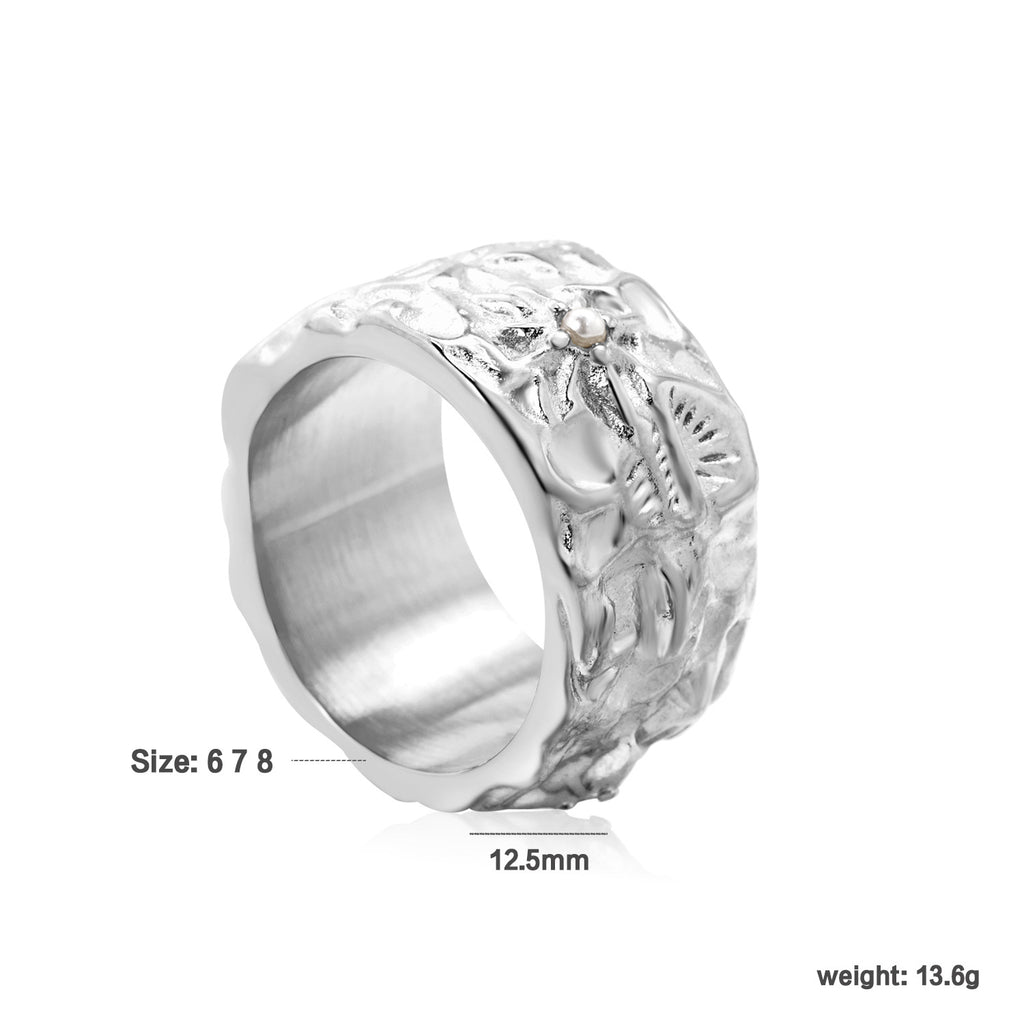 Damen Ring mit herzförmigem Design und eleganter Muschelinlay Shop Nory