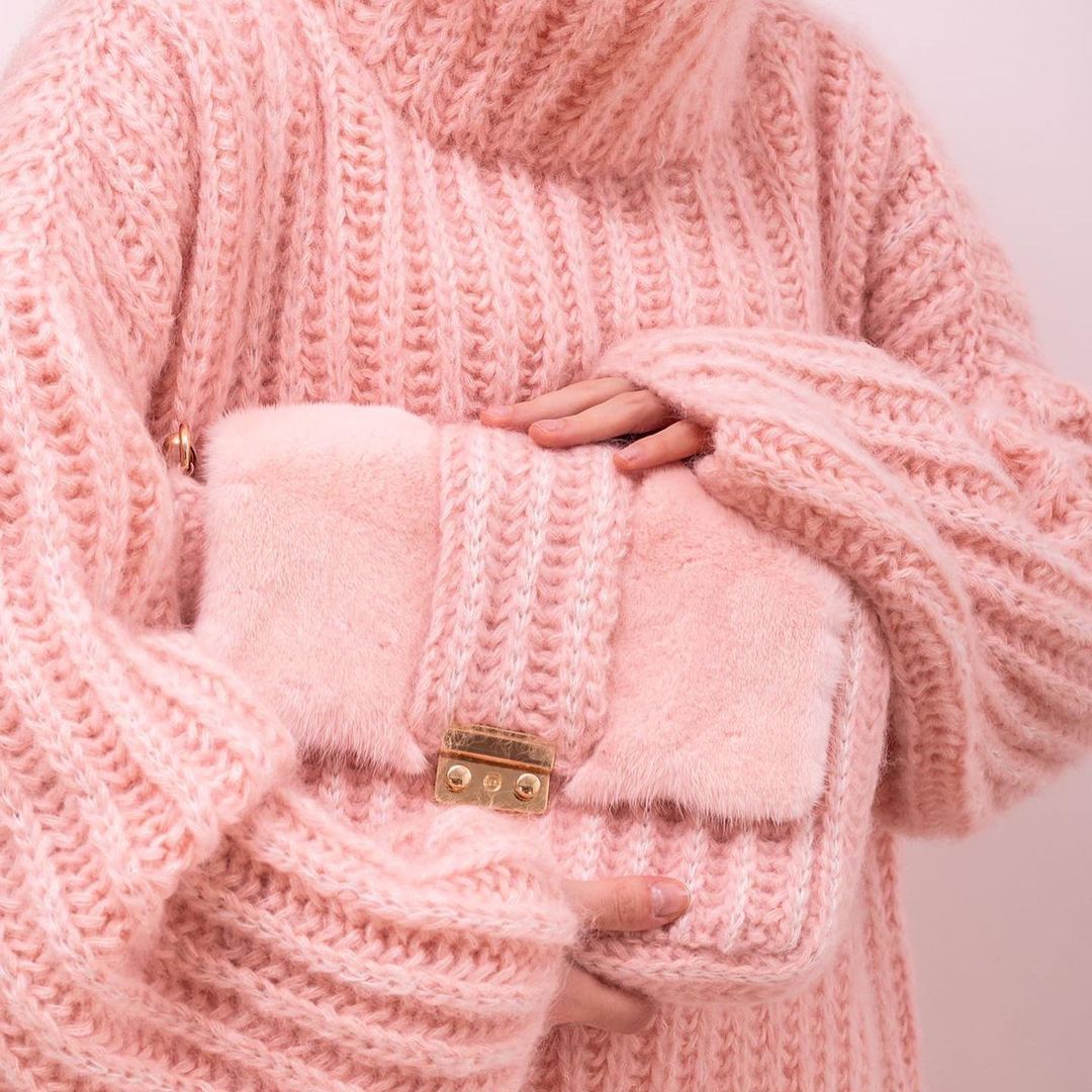 Damen Oversized Grobstrick-Rollkragenpullover mit voluminösen Ärmeln Shop Nory