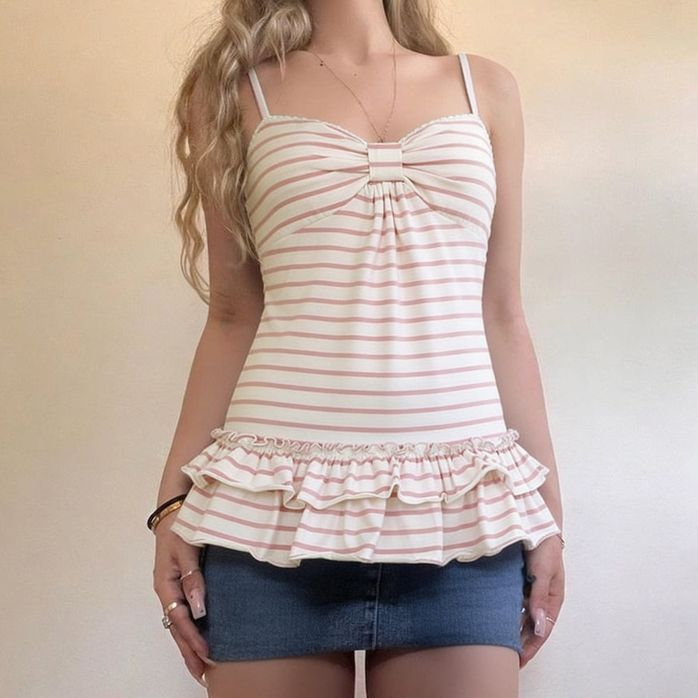 Damen Bikini-Oberteil mit Rüschensaum und raffiniertem Design