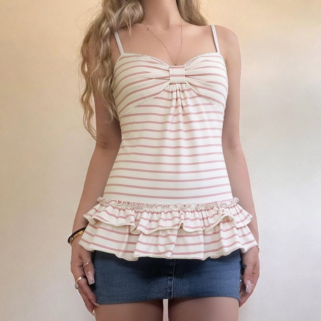 Damen Bikini-Oberteil mit Rüschensaum und raffiniertem Design
